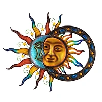 Glitzhome® 33.5" Metal Sun & Moon Wall Décor