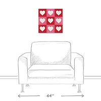 Heart Checker Pattern Canvas Wall Art
