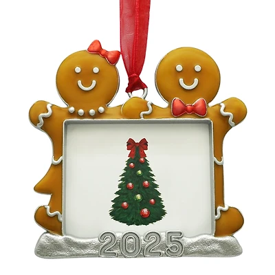 1.75" x 2.25" Gingerbread Friends 2025 Metal Ornament Frame by Studio Décor®