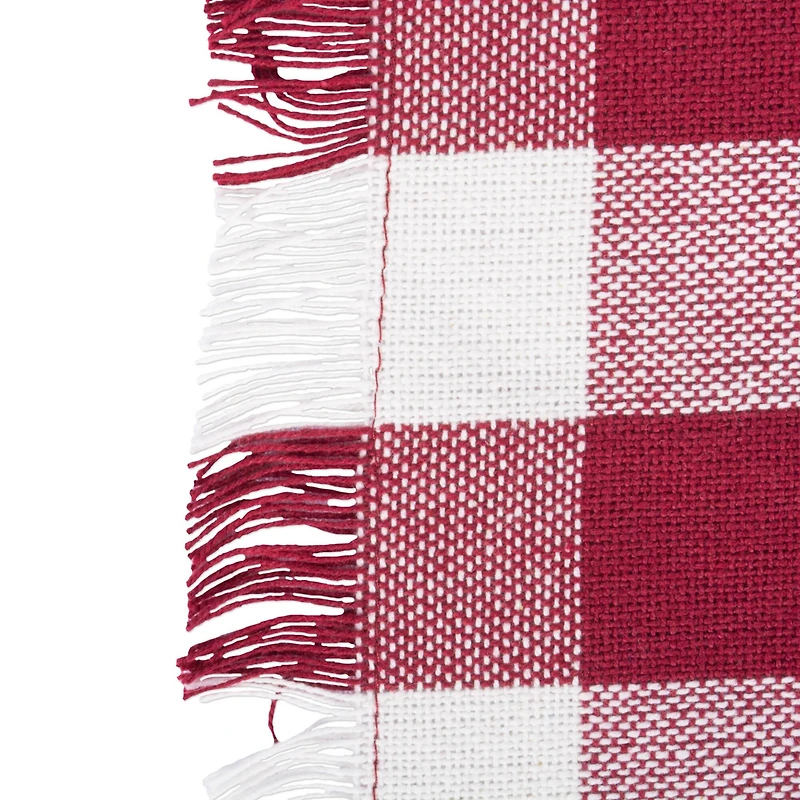 DII® 72" Heavyweight Check Fringed Table Runner
