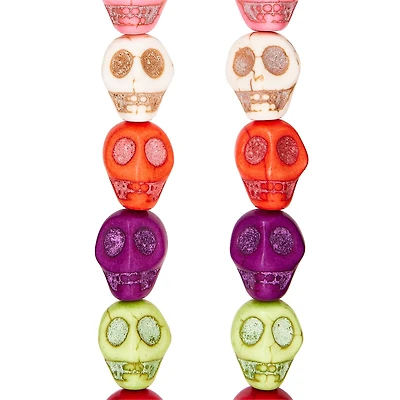 Multicolor Howlite Skull Beads, 12mm by Bead Landing™