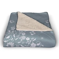 Blue Persian Sherpa Fleece Blanket