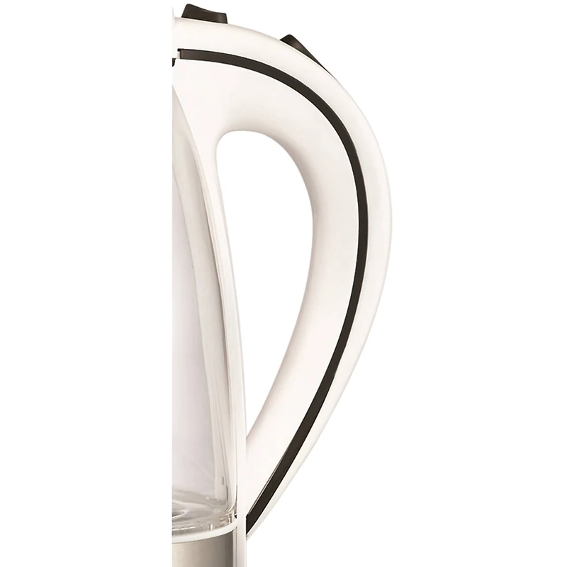 Brentwood 1.7L White Cordless Tempered Glass Electric Kettle