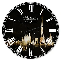 Designart 'Paris Dark Silhouette French Country Wall Clock