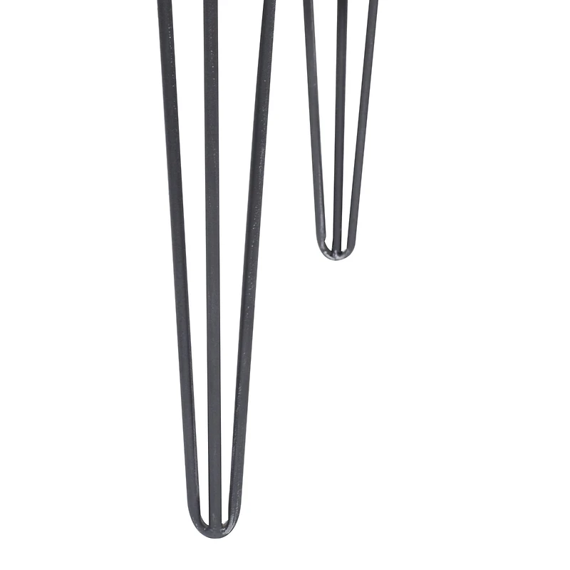 2ft. Black Iron and Wood Modern Accent Table