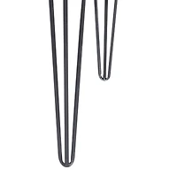 2ft. Black Iron and Wood Modern Accent Table