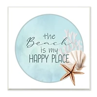 Stupell Industries Beach is my Happy Place Sentiment Shell Starfish ,12" x 12"