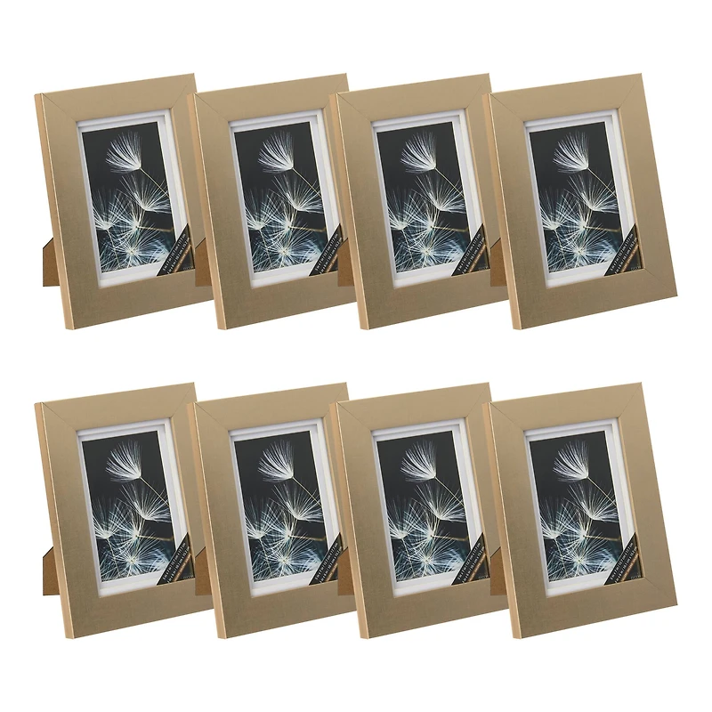 8 Pack: Champagne 4"x 6" Gallery Frame with Double Mat by Studio Décor®
