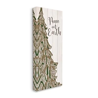 Stupell Industries Peace On Earth Tree Phrase Canvas Wall Art