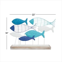 Blue Iron Coastal Sculpture, 15" x 22" x 6"