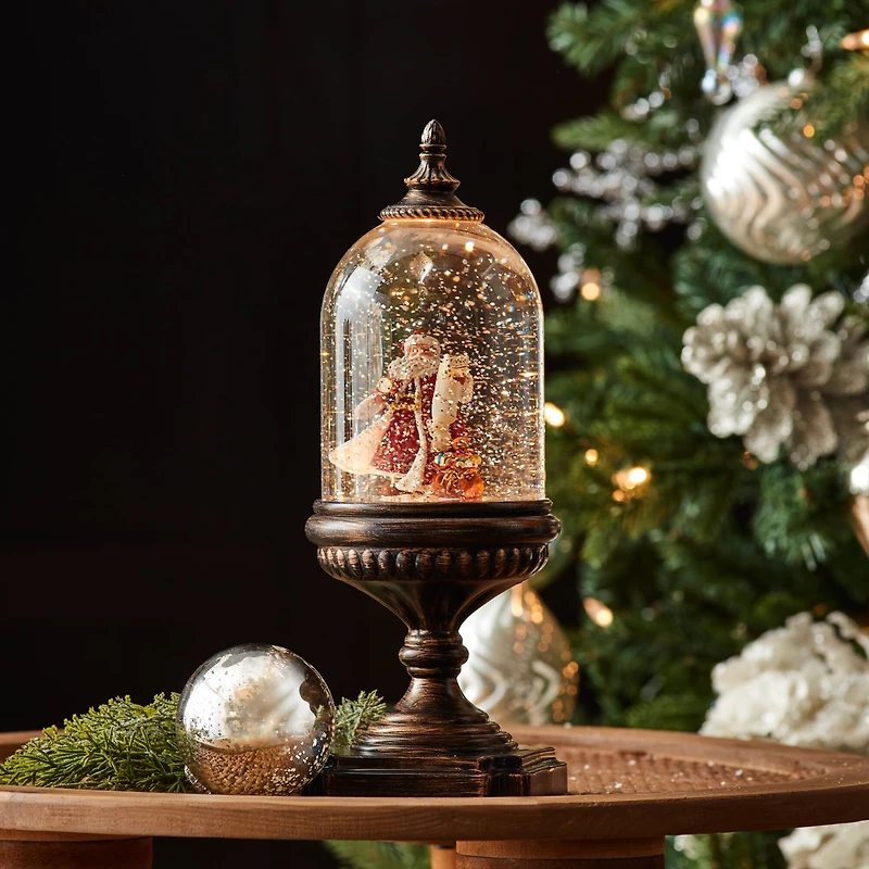 12.5" LED Snow Globe with Santa & Toy Bag