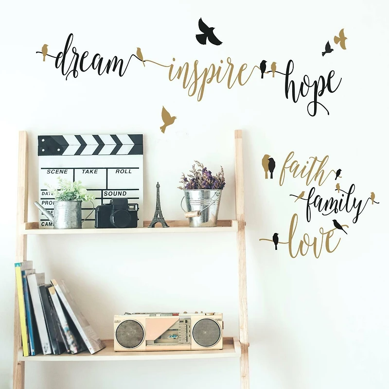 RoomMates Inspirational Words With Birds Peel & Stick Wall Decals