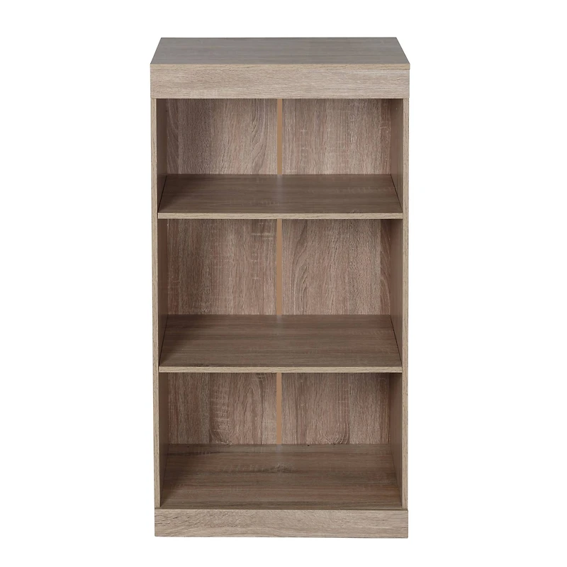Honey Can Do Brown Freestanding Stackable Shelf Unit with 2 Shelves & Wood Finish