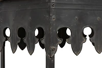 Hello Honey® 36" Rustic Farmhouse Metal Console Table with Solid Wood Top