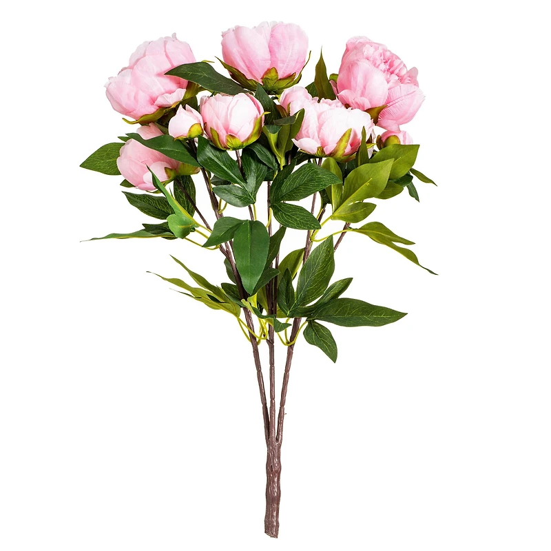 23" Artificial Brush Pink Peony Spray with 6 Flowers