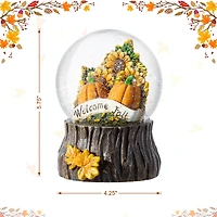 Glitzhome® 5.75"H Fall Sunflower and Pumpkin Resin Waterglobe