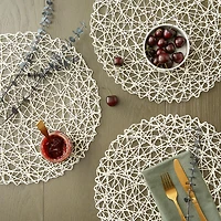 DII® Off White Woven Paper Round Placemat (Set of 6)