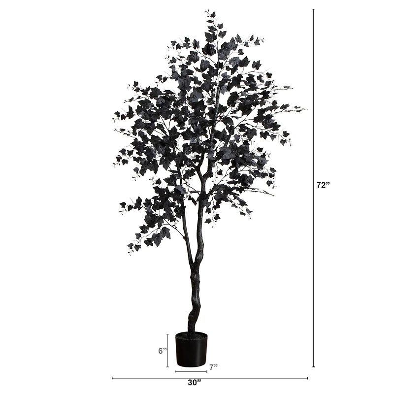 6ft. Artificial Halloween Black Maple Tree