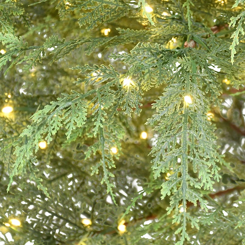 7.5ft. Pre-Lit Cypress Artificial Christmas Tree, Warm White LED Lights