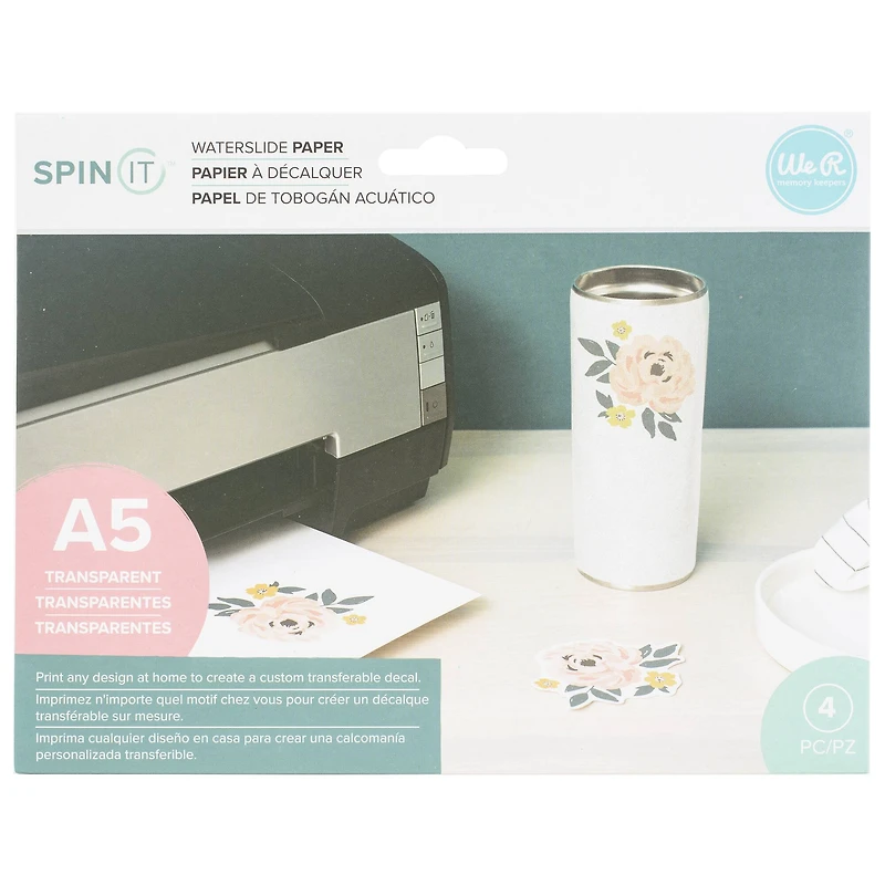 We R Memory Keepers® Spin It™ Clear Water Slide Paper, 8.5" x 6.5", 4ct.