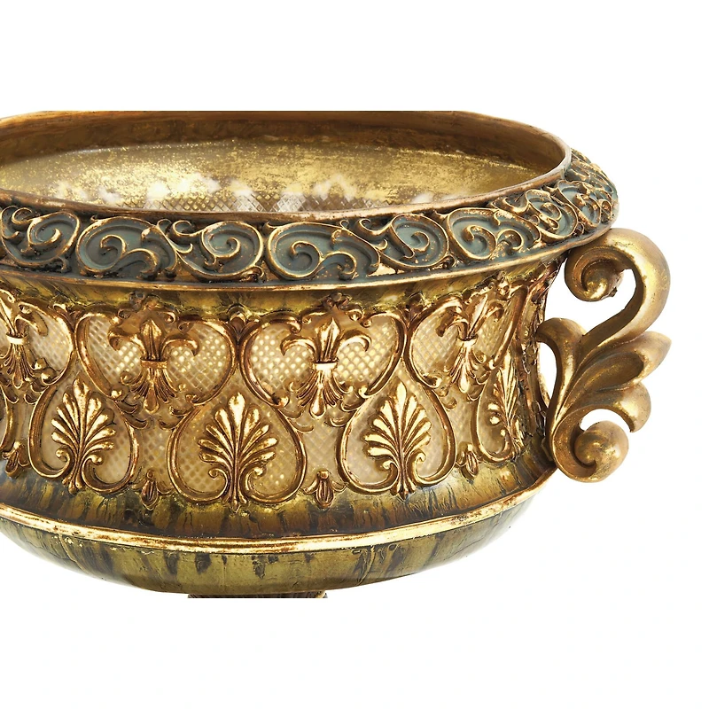 15" Gold Traditional Decorative Bowl