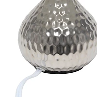 Simple Designs Hammered Silver Table Lamp