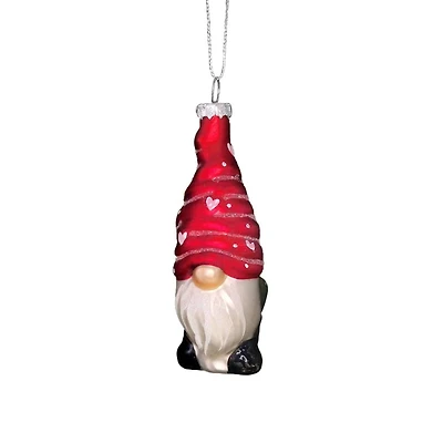 Wizardi 12" Red Glass Gnome Christmas Ornament