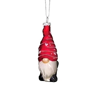 Wizardi 12" Red Glass Gnome Christmas Ornament