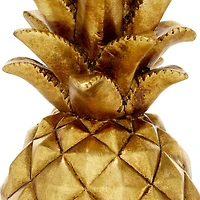 14" Gold Polystone Traditional Decorative Pineapple