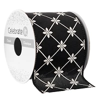 2.5" x 3yd. Wired Black & White Checkered Ribbon by Celebrate It™ Classic