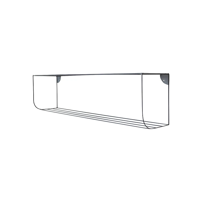 Hello Honey® 40" Matte Black Metal Two-Tier Wall Shelf