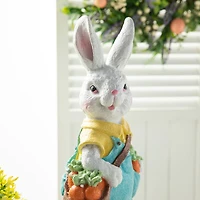 Glitzhome® 17.25" Easter Bunny Boy with Carrots Table Décor