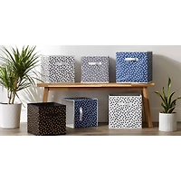 DII® 13" French Blue & White Dots Storage Cube, 2ct.