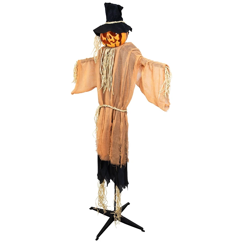 6ft. Animated Jack-O'-Lantern Scarecrow Halloween Decoration