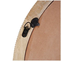 36" Light Brown Wall Mirror with Silver Beaded Outline