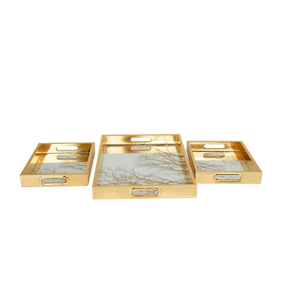 Gold Tree Plastic Glam Tray Set