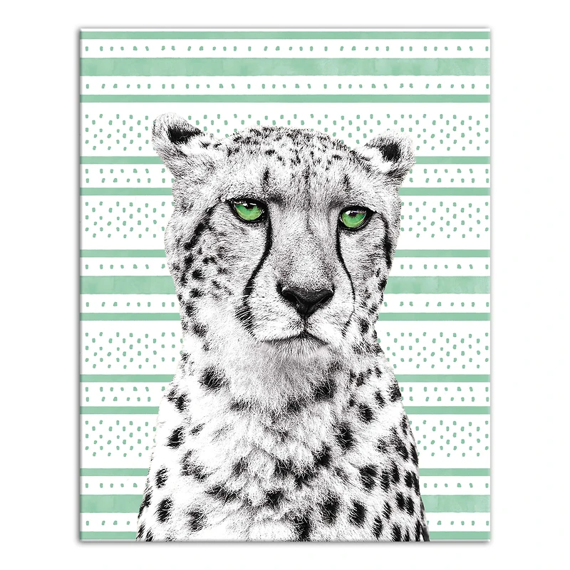 Minty Eyes Cheetah Canvas Wall Art