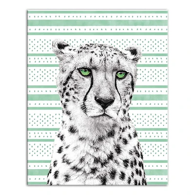 Minty Eyes Cheetah Canvas Wall Art