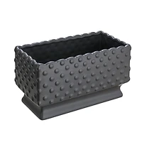 Hello Honey® 11" Black Ceramic Hobnail Planter with Scalloped Edge