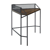 Walker Edison 42" Dark Walnut Industrial Corner Desk