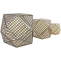 Gold Metal Geometric Sculpture Set, 3ct.