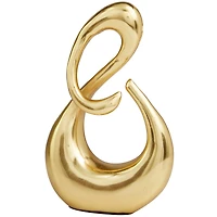 11.5" Golden Aluminum Swirl Abstract Sculpture Décor