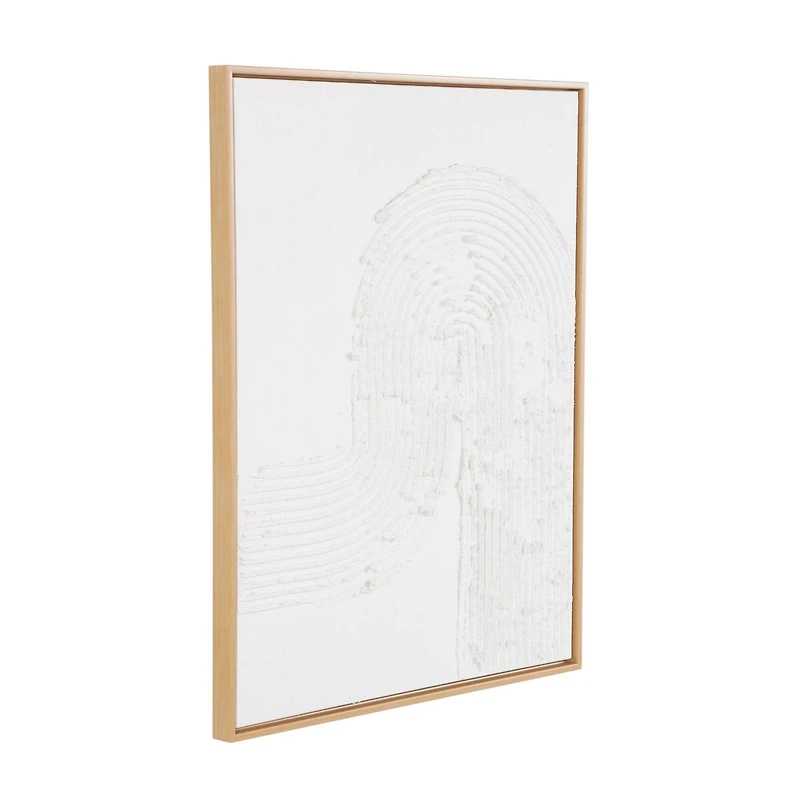 24" x 32" White Canvas Framed Wall Art