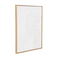 24" x 32" White Canvas Framed Wall Art