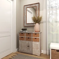 15" Pink Whitewashed Ribbed Terra Cotta Vase