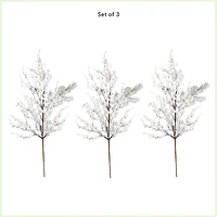 30" Flocked White Berry Stems, 3ct.