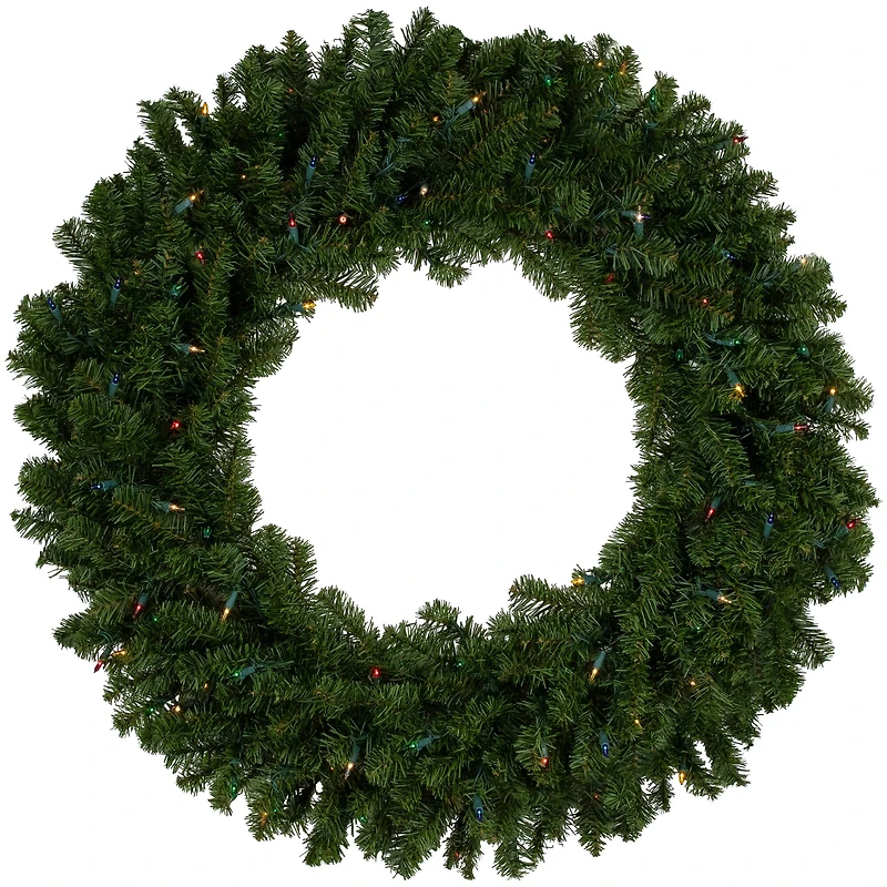36" Pre-Lit Artificial Christmas Canadian Pine Wreath