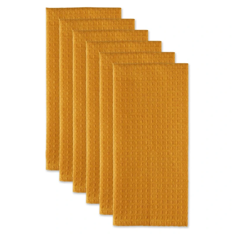 DII® Honey Gold Recycled Cotton Waffle Dish Towels, 6ct.