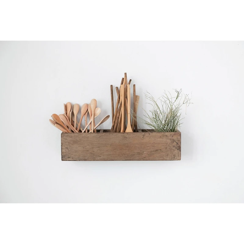 Hello Honey® 20" Reclaimed Wood 3-Section Wall Container