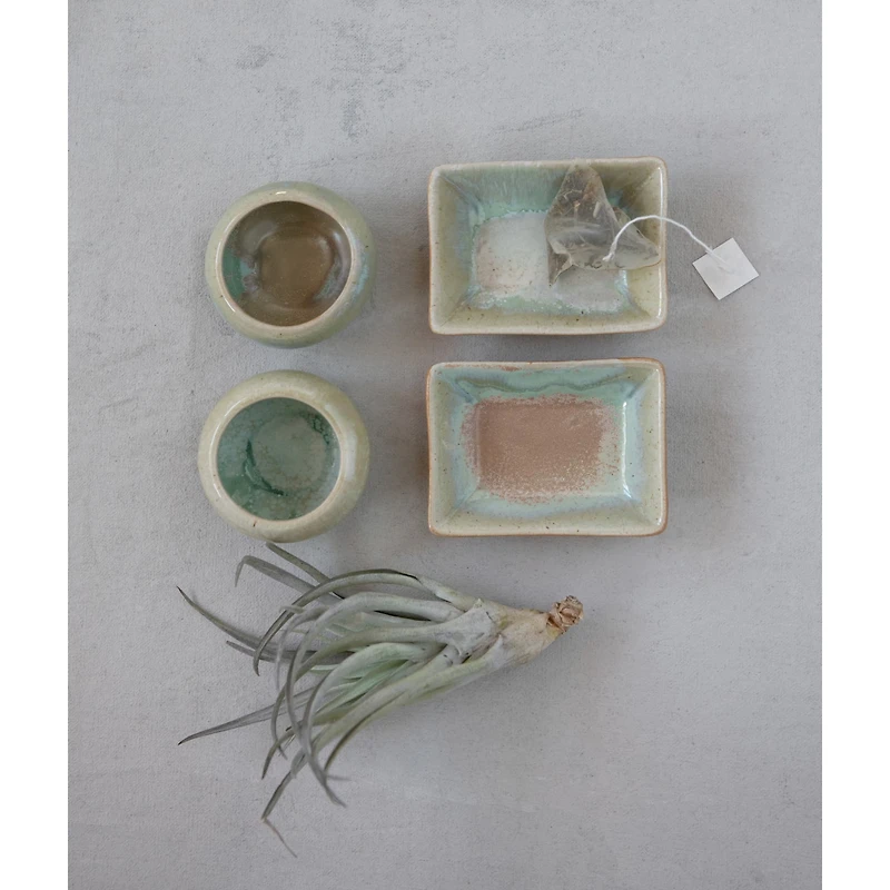 Hello Honey® Assorted Stoneware Dish with Opal Reactive Glaze Set